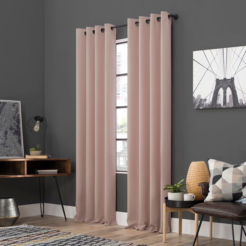 Sun Zero Soho 2-pack Blackout Energy Efficient Grommet Curtain Panel Pair, 54" x 84", Blush Pink - Image 5